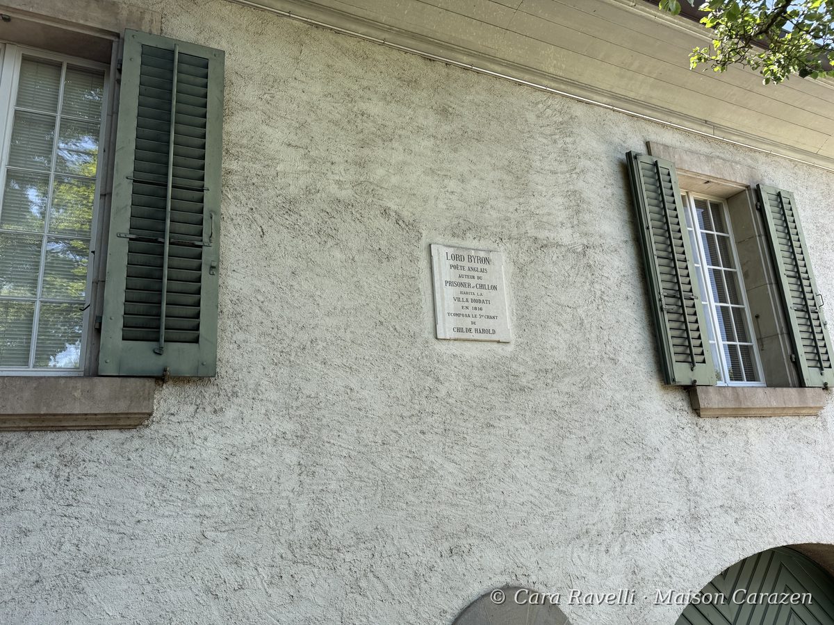 Lord Byron plaque at Villa Diodati